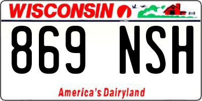 WI license plate 869NSH