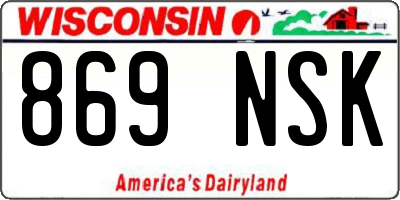 WI license plate 869NSK