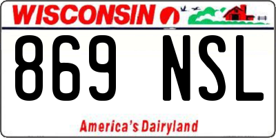 WI license plate 869NSL