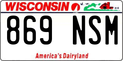 WI license plate 869NSM