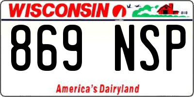 WI license plate 869NSP