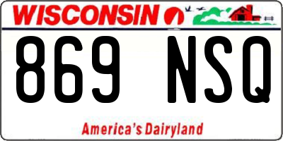 WI license plate 869NSQ