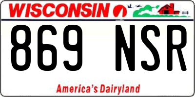 WI license plate 869NSR