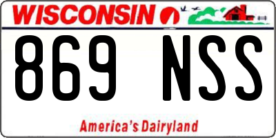 WI license plate 869NSS