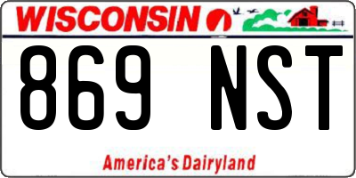 WI license plate 869NST