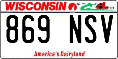 WI license plate 869NSV