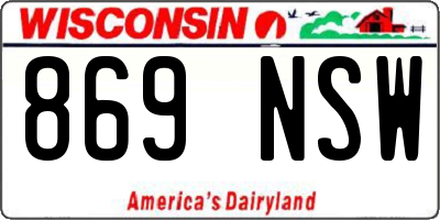 WI license plate 869NSW
