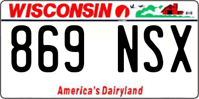 WI license plate 869NSX