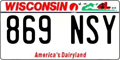 WI license plate 869NSY