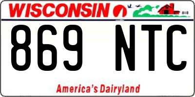 WI license plate 869NTC