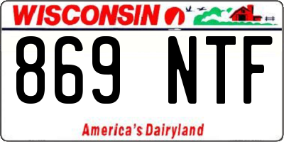 WI license plate 869NTF
