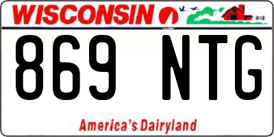 WI license plate 869NTG