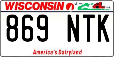 WI license plate 869NTK