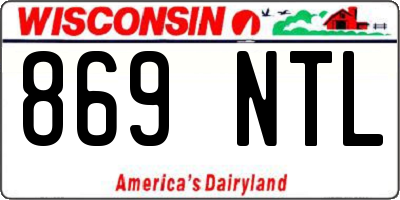 WI license plate 869NTL