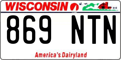 WI license plate 869NTN