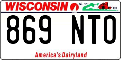 WI license plate 869NTO