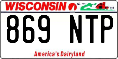 WI license plate 869NTP
