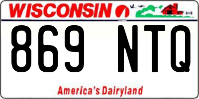 WI license plate 869NTQ