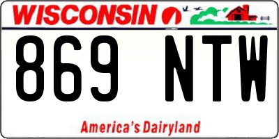 WI license plate 869NTW