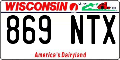 WI license plate 869NTX