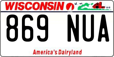 WI license plate 869NUA