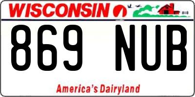 WI license plate 869NUB
