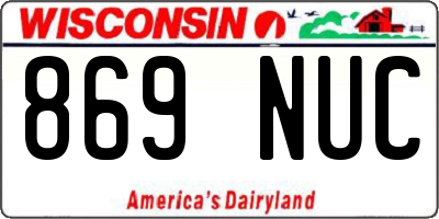 WI license plate 869NUC