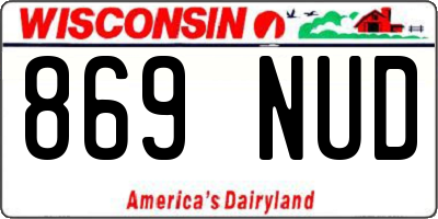 WI license plate 869NUD