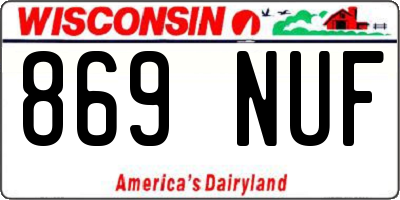 WI license plate 869NUF