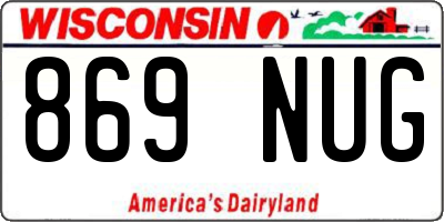 WI license plate 869NUG