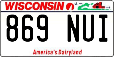 WI license plate 869NUI