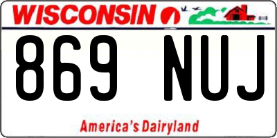 WI license plate 869NUJ