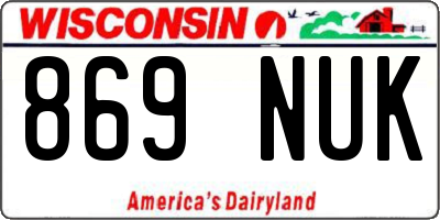 WI license plate 869NUK