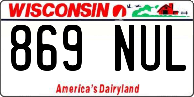 WI license plate 869NUL