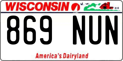 WI license plate 869NUN