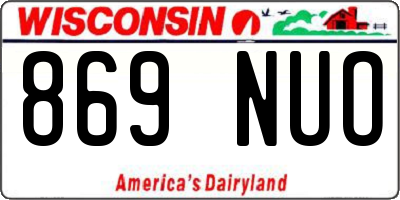 WI license plate 869NUO
