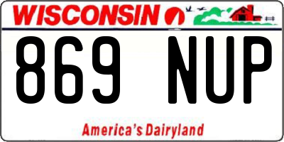 WI license plate 869NUP
