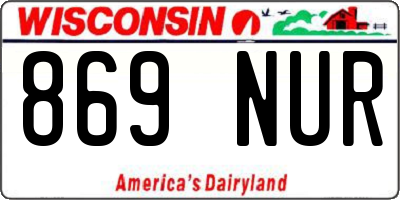 WI license plate 869NUR