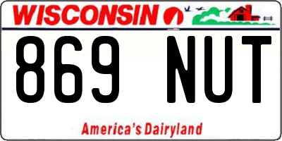 WI license plate 869NUT