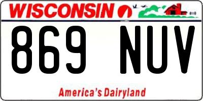 WI license plate 869NUV
