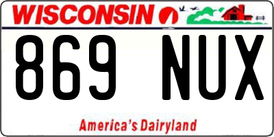 WI license plate 869NUX