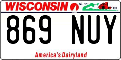 WI license plate 869NUY
