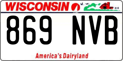WI license plate 869NVB