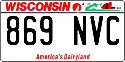 WI license plate 869NVC