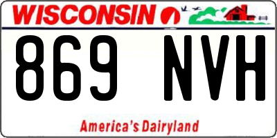 WI license plate 869NVH