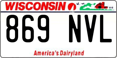 WI license plate 869NVL