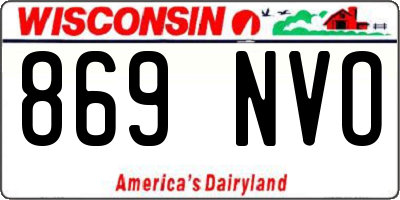 WI license plate 869NVO