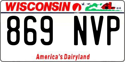 WI license plate 869NVP