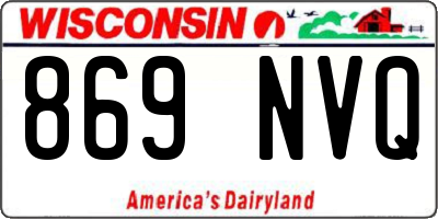 WI license plate 869NVQ