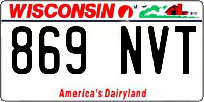 WI license plate 869NVT